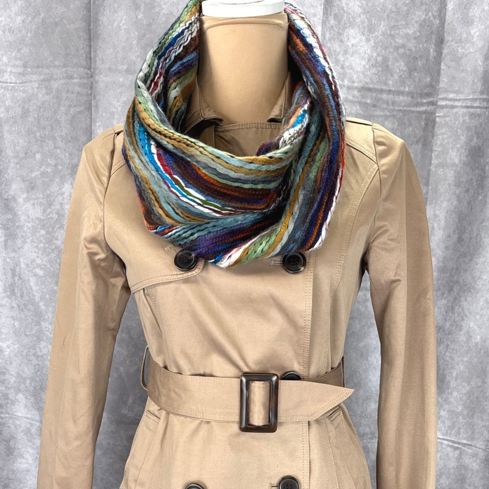 NWT Madison‎ 88 Infinity Scarf Multicolor Striped Knit Circle Loop Boho Indie